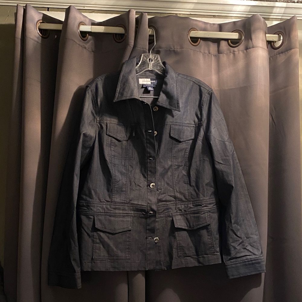 Dark Gray/blue stretch Jean Jacket